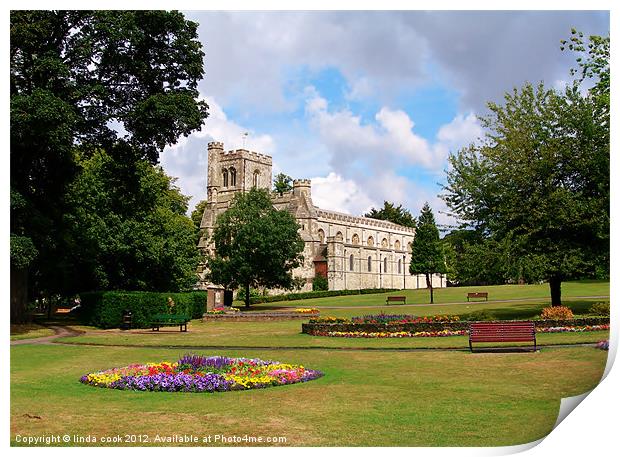 priory church in dunstable Print by linda cook