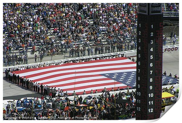 American Flag Held At Bristol Print by Stephanie Clayton