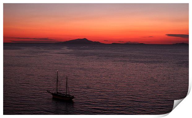 Ischia Sunset Print by James O'Rourke