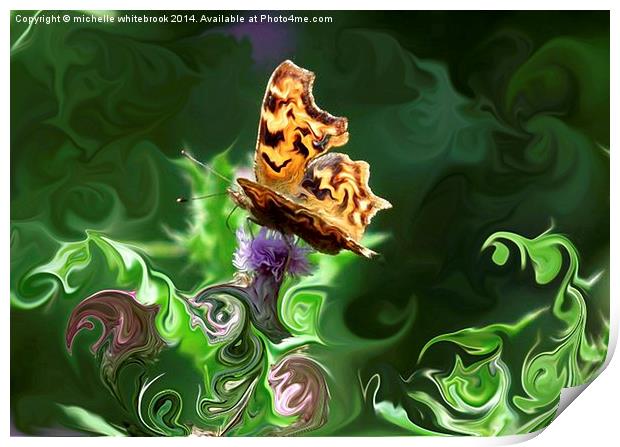  Liquid Butterfly Print by michelle whitebrook