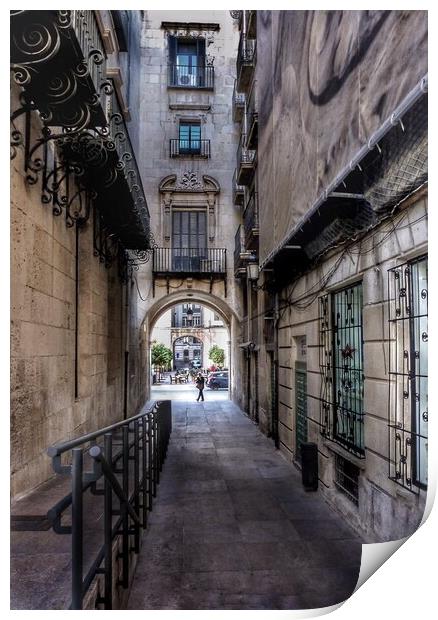 Alicante Alleyway Spain Print by Jacqui Farrell