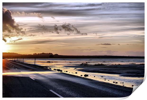 Holy Island Lindisfarne Sunset Print by Jacqui Farrell