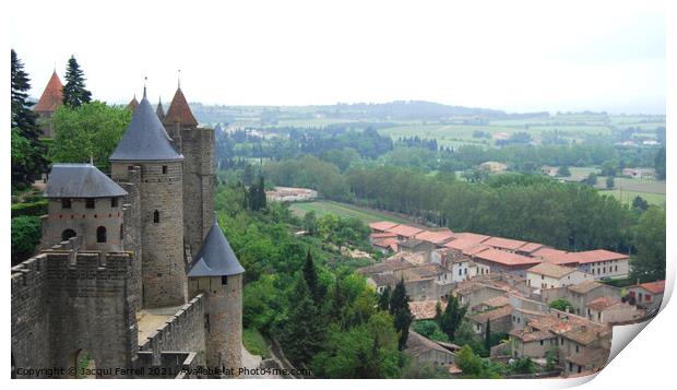 Carcassonne Rooftops  Print by Jacqui Farrell