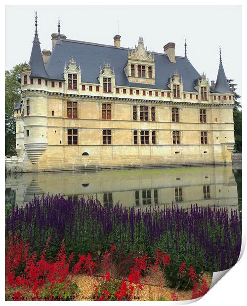 Chateau D'Azay le Rideau Loire Valley  Print by Jacqui Farrell
