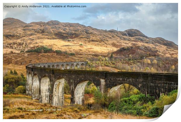 Glenfinnan Viaduct Jacobite Train Print by Andy Anderson