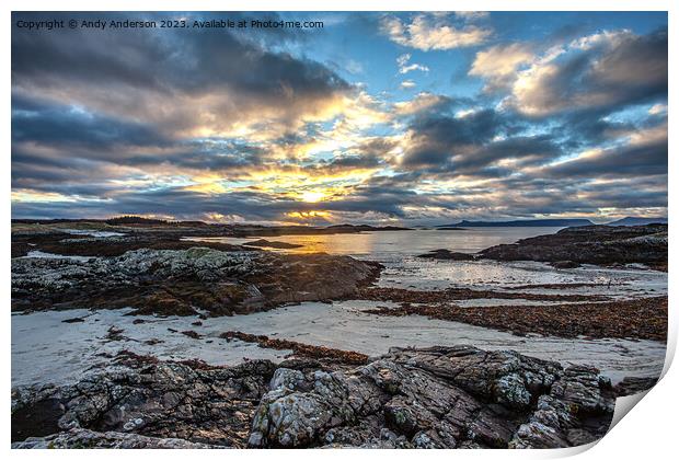West Highland Coastal Sunset Print by Andy Anderson