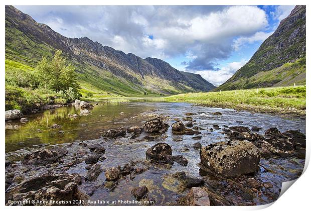 Glencoe River View Print by Andy Anderson
