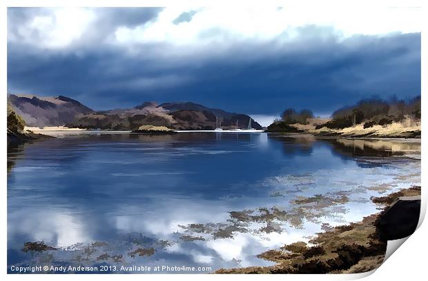 Scottish Isles Anchorage Print by Andy Anderson