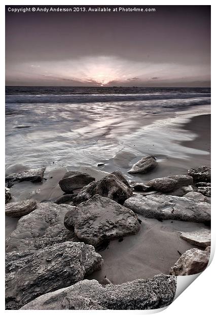 Western Australia Beach Sunset Print by Andy Anderson