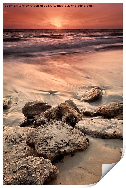 Western Australia Beach Sunset Print by Andy Anderson