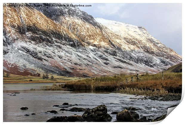 Glencoe River Looking East Print by Andy Anderson