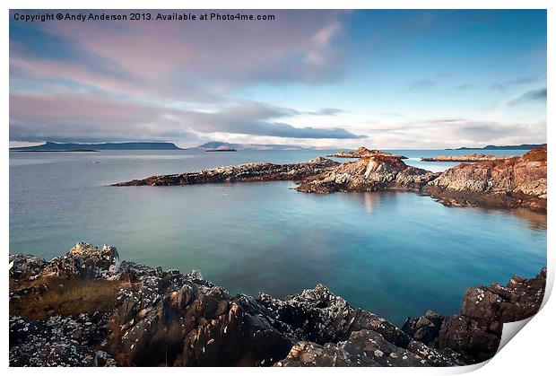 Scotlands Rugged Coast at Sunrise Print by Andy Anderson