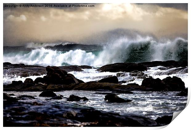 Raging Seas Print by Andy Anderson