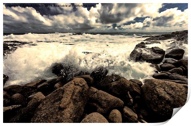 Ocean Breaking Out Print by Andy Anderson