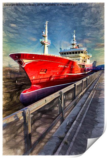  Large Scottish Fishing Boat Print by Andy Anderson