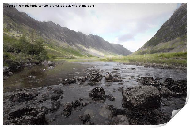  Glencoe River View Print by Andy Anderson