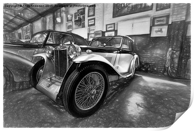  MG Classic Car Print by Andy Anderson
