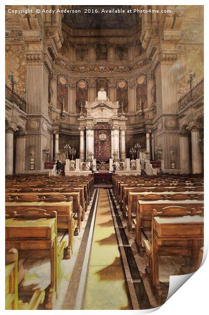 Great Synagogue in Rome Print by Andy Anderson