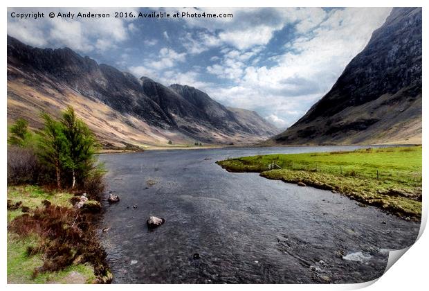 Moody Glencoe Print by Andy Anderson