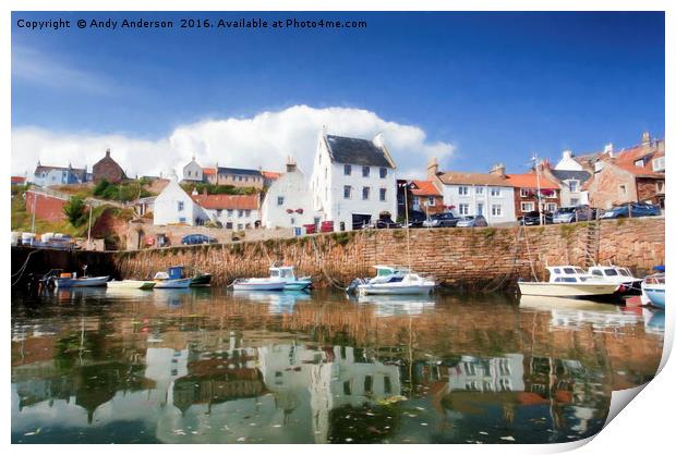 Scottish East Fife Harbour - Crail Print by Andy Anderson