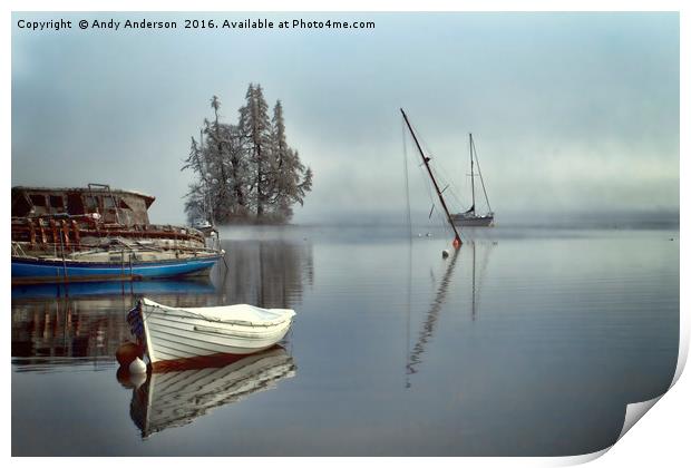 Loch Ness Boats near Fort Augustus, Scotland Print by Andy Anderson