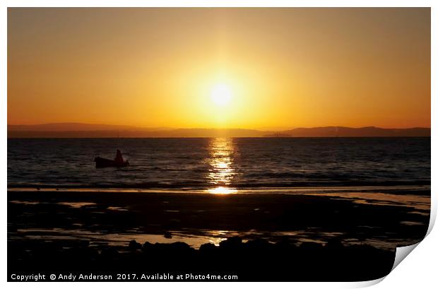 Edinburgh Sunset on the Firth of Forth Print by Andy Anderson