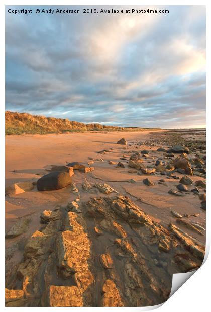 Scottish Beach Sunrise Print by Andy Anderson