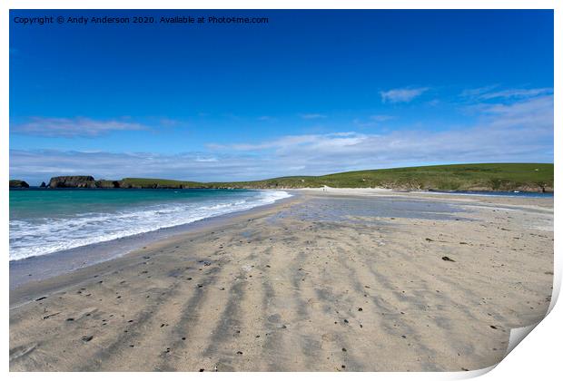 Shetland Golden Beach Print by Andy Anderson