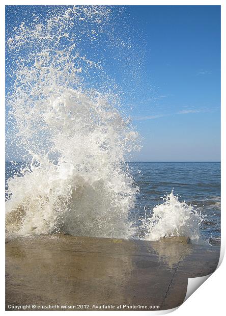 Crashing Waves Print by Elizabeth Wilson-Stephen