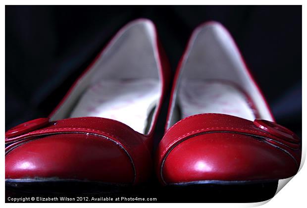 Red Shoes Print by Elizabeth Wilson-Stephen