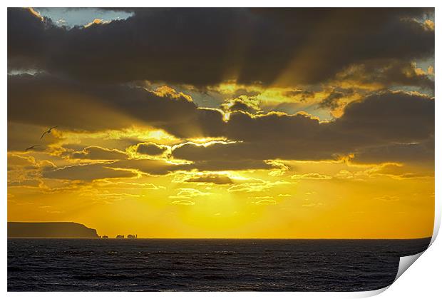 Golden Sky over Isle of Wight Print by Jennie Franklin