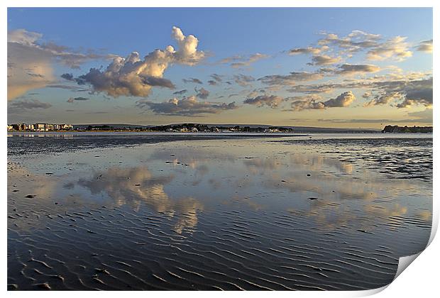 Reflections at Evening Hill Sandbanks Print by Jennie Franklin