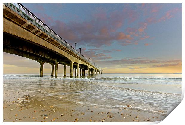 Boscombe Pier at Sunset Print by Jennie Franklin