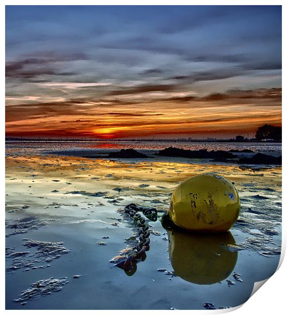 The Bouy at Sunset Print by Jennie Franklin