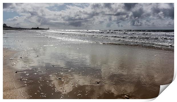  Bournemouth Beach on a fresh crisp day Print by Jennie Franklin