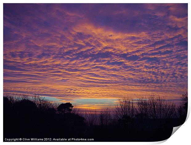 Big Red Sky Print by Clive Williams