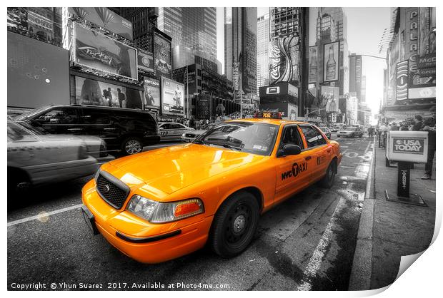 New York Yellow Cab Print by Yhun Suarez