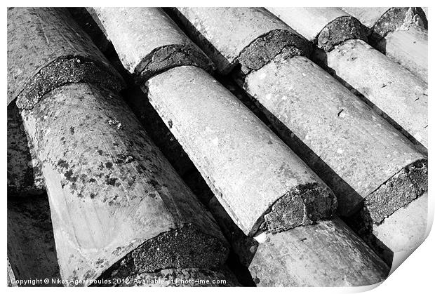 old roof tiles Print by Alfani Photography