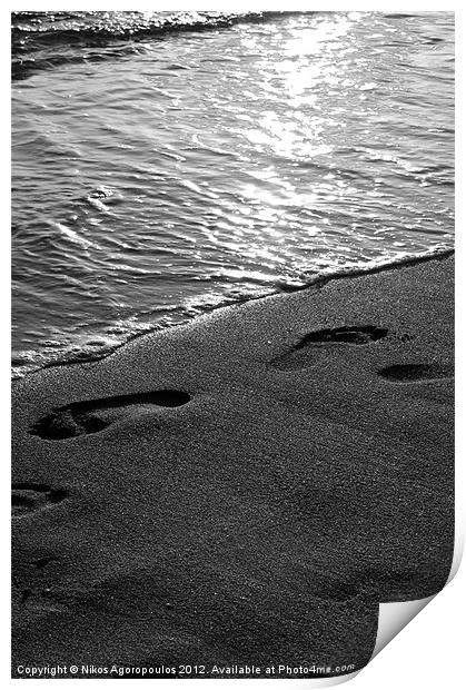 footprints on the sand Print by Alfani Photography