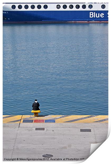 Waiting for the ferry Print by Alfani Photography