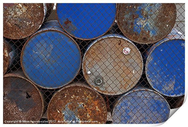 Trapped barrels Print by Alfani Photography
