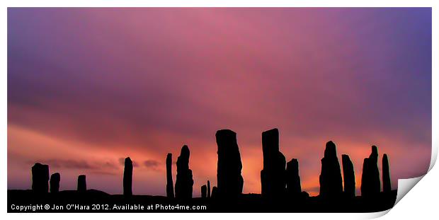 Ancient Callanish Stones Sunset. Print by Jon O'Hara