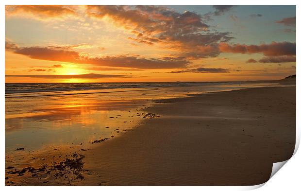 A Goldern Bass Strait Sunset Print by Matthew Burniston