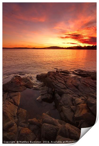 Sunset Tasmania Print by Matthew Burniston