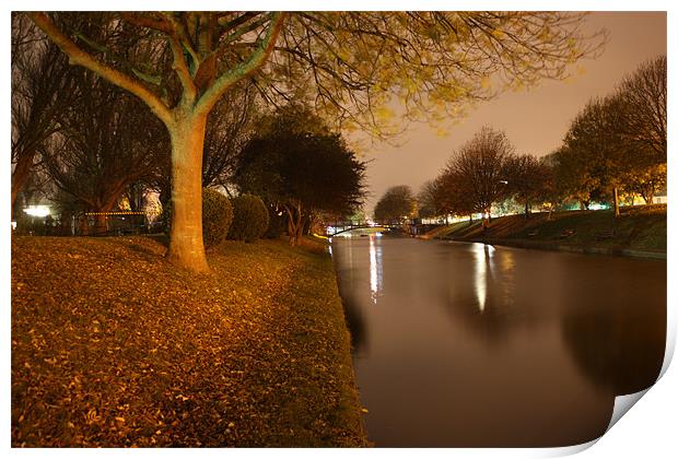 Hythe Canal At Midnight Print by David Shackle