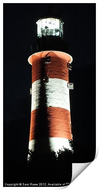 Smeatons Tower at Night Print by Sam Rowe