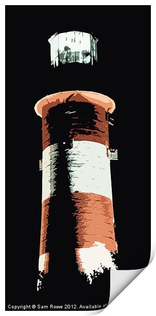 Smeatons Tower Cutout Print by Sam Rowe