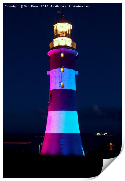 Evening Lighthouse Show Print by Sam Rowe