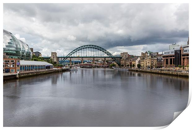 Newcastle and Gateshead quays Print by Gary Finnigan