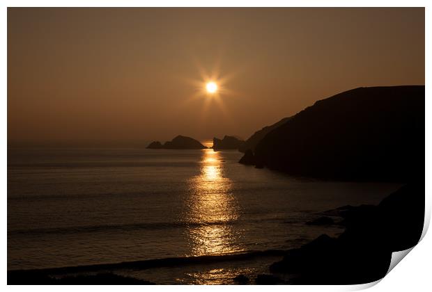 Sunset at Newgale Print by Gary Finnigan